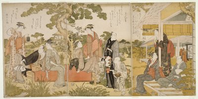 Godendo il fresco in un giardino da Kitagawa Utamaro