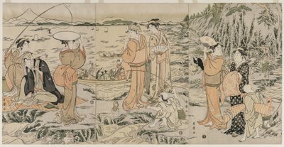 Pesca sulla roccia Chopping Board a Enoshima, inizio 1790s da Kitagawa Utamaro