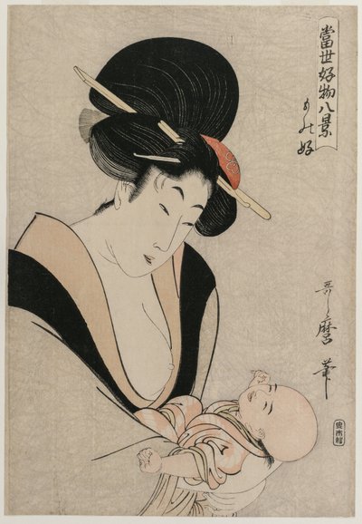 Amante delle cose dalla serie Otto vedute delle cose preferite del mondo di oggi da Kitagawa Utamaro