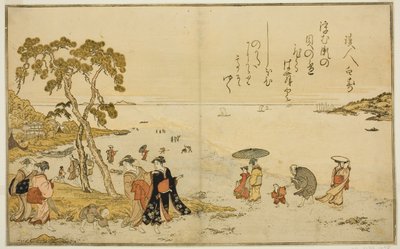 Raccolta di conchiglie a bassa marea, dal libro illustrato "Regali dalla marea calante" da Kitagawa Utamaro