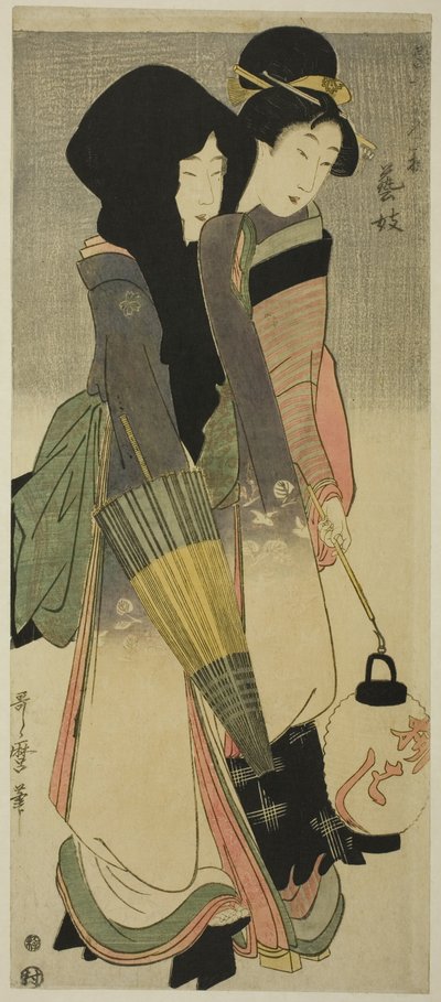 Geisha (Geigi), dalla serie "Tre divertimenti delle bellezze contemporanee" ("Tosei bijin san
