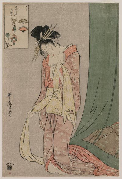 Hanaōgi di Ōgiya dalla serie Enigmi visivi da Kitagawa Utamaro