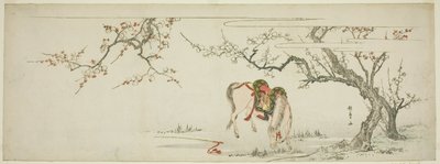 Cavallo sotto un pruno in fiore da Kitagawa Utamaro
