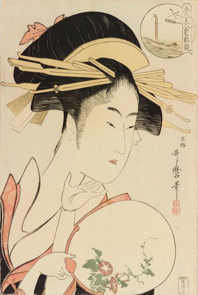 Kisegawa del Matsubaya, dalla serie Confronto dei Fascini di Cinque Bellezze, c. 1795 da Kitagawa Utamaro