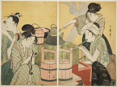 Scena di cucina da Kitagawa Utamaro