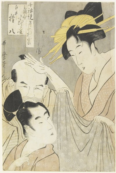 Komurasaki della Casa Muuraya, Shirai Gonpachi e Viperous Jihe_ da Kitagawa Utamaro