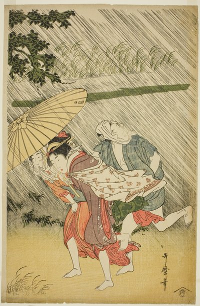 Amanti sotto un ombrello, c.1797 da Kitagawa Utamaro