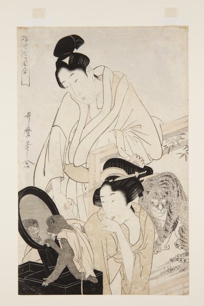 Scimmia e tigre da Kitagawa Utamaro