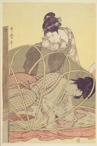 Madre che Allatta il Bambino sotto una Zanzariera, c. 1795 da Kitagawa Utamaro