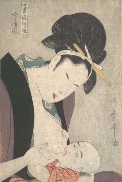 Madre e Bambino, ca. 1790 da Kitagawa Utamaro