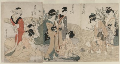 Province di Musashi, Omi, Yamashiro e Settsu dalla serie Sei fiumi gioiello alla moda (Furyu Mu Tamagawa) da Kitagawa Utamaro