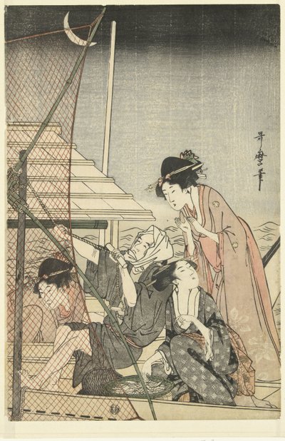 Pesca notturna da Kitagawa Utamaro