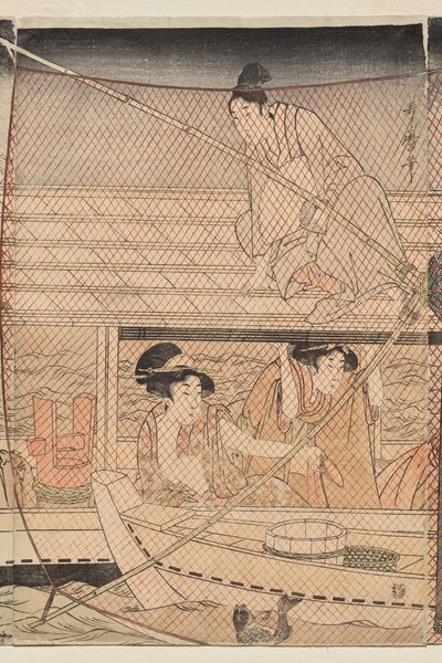 Pesca con la rete di notte sul fiume Sumida da Kitagawa Utamaro