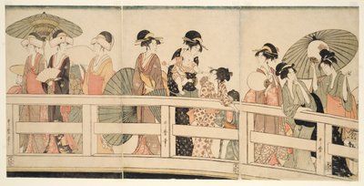 Sopra e sotto il ponte Ryogoku (Ryogokubashi no ue, shita) da Kitagawa Utamaro