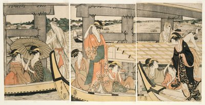 Sopra e sotto il ponte Ryogoku (Ryogokubashi no ue, shita) da Kitagawa Utamaro