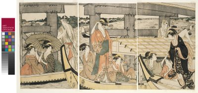 Sopra e Sotto il Ponte di Ryogoku da Kitagawa Utamaro