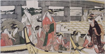 Sopra e sotto il ponte di Ryogoku, c. 1796 da Kitagawa Utamaro
