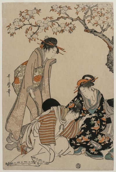 Parodia di una scena di carrozza imperiale, c. 1798 da Kitagawa Utamaro
