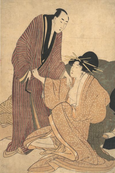 Separazione degli amanti: cortigiana e il suo amante, ca. 1800 da Kitagawa Utamaro