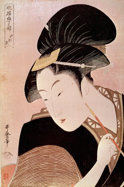 Ritratto di donna Stampa giapponese di Utamaro Kitagawa da Kitagawa Utamaro
