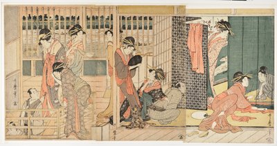 Scena mattutina in una casa di tolleranza giapponese da Kitagawa Utamaro