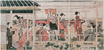 Asciugatura dei vestiti da Kitagawa Utamaro