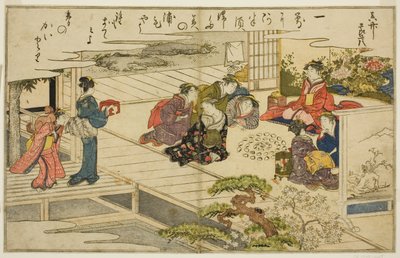 Gioco di abbinamento delle conchiglie, dal libro illustrato "Regali dalla marea calante" da Kitagawa Utamaro