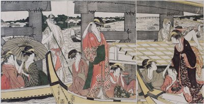 Sopra e sotto il ponte di Ryogoku (Tokyo) da Kitagawa Utamaro