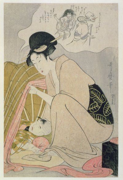 T H Riches 1913. Bambino che ha un incubo da Kitagawa Utamaro