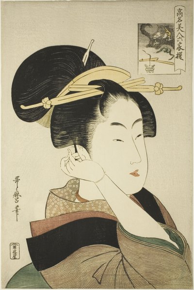 Tatsumi Roko, dalla serie Bellezze rinomate paragonate ai sei poeti immortali da Kitagawa Utamaro