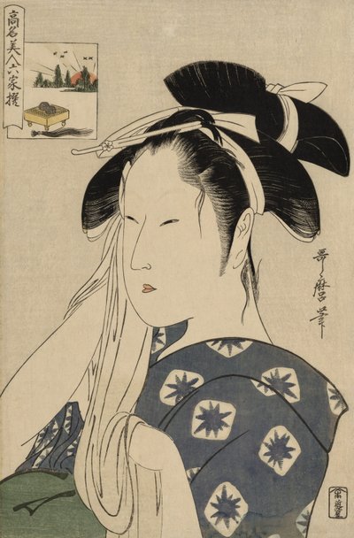 La Vedova Asahiya, dalla serie Bellezze Rinomatissime Paragonate ai Sei Poeti Immortali da Kitagawa Utamaro