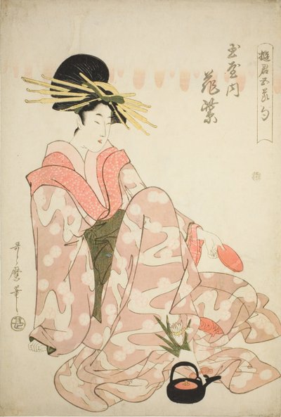 La cortigiana Hanamurasaki del Tamaya, dalla serie "Cortigiane dei Cinque Festival (Yukun gosekku)" da Kitagawa Utamaro