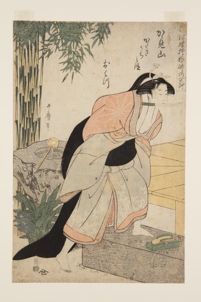 Il paragrafo della vendetta in Kagamiyama, Il primo (Kagamiyama Katakiuchi no dan Ohatsu) da Kitagawa Utamaro