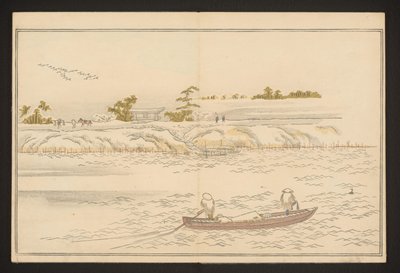 Le rive del fiume Sumida nella neve da Kitagawa Utamaro