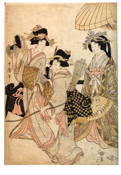 Tre donne come arcieri da Kitagawa Utamaro