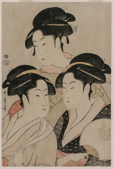 Tomimoto Toyohina, Takashimaya Ohisa e Naniwaya Okita, c. 1794 da Kitagawa Utamaro