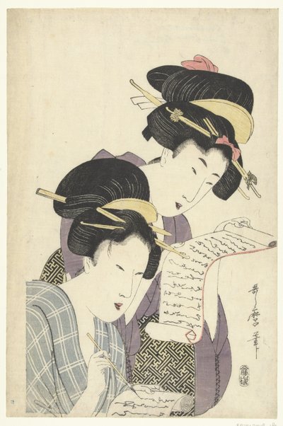 Due donne con lettere da Kitagawa Utamaro