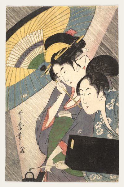 Due donne sotto un ombrello, 1790 da Kitagawa Utamaro