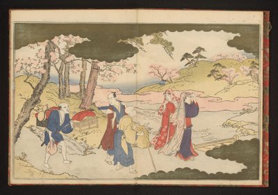 Due signore che ammirano i fiori a Kyoto da Kitagawa Utamaro