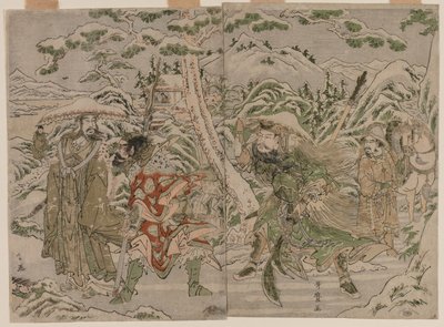 Scena invernale dal Romanzo dei Tre Regni da Kitagawa Utamaro