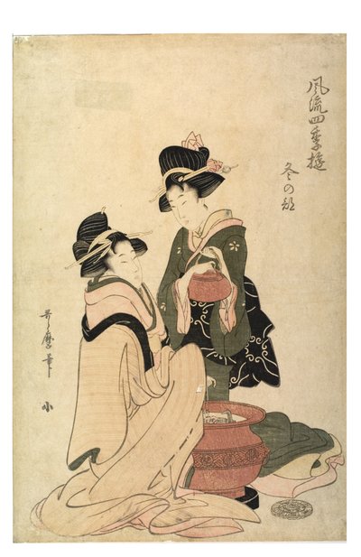 Inverno dalla serie Piaceri Eleganti delle Quattro Stagioni, c.1758-1806 (stampa su legno su carta) da Kitagawa Utamaro