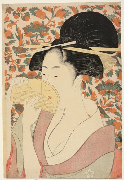 Donna che Tiene un Pettine di Guscio di Tartaruga da Kitagawa Utamaro