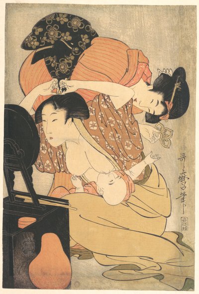Donna e bambino da Kitagawa Utamaro