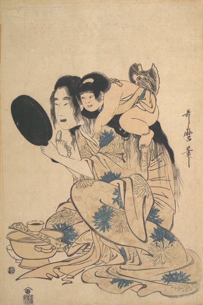 Yamauba che annerisce i denti e Kintoki, ca. 1795 da Kitagawa Utamaro