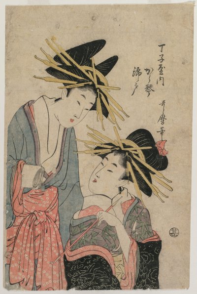 Le cortigiane Karagoto e Nishikido di Chojiya da Kitagawa Utamaro II