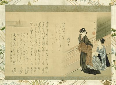 Due bellezze su una veranda da Kitao Masanobu