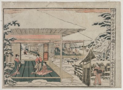Chushingura: Atto IX dalla serie Immagini prospettiche per La Casa del Tesoro della Lealtà, c. 179 da Kitao Masayoshi
