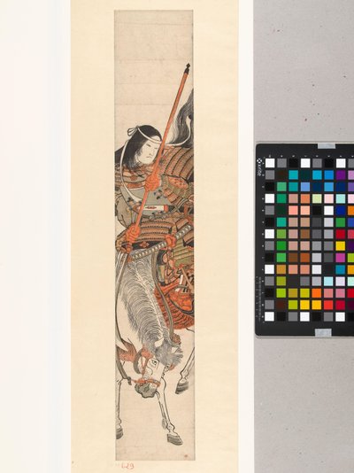 Guerriera Tomoe Gozen in armatura con spada a cavallo da Kitao Shigemasa (attributed to)