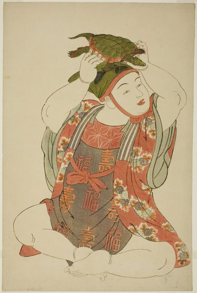 Ragazzo nei panni di Jurojin, da una serie senza titolo di bambini nei panni dei Sette Dei della Fortuna da Kitao Shigemasa