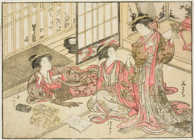 Cortigiane di Kado Daikokuya, dal libro "Specchio delle Belle Donne dei Quartieri di Piacere (Seiro bijin awase sugata kagami)," vol. 2 da Kitao Shigemasa
